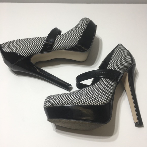 Madden Girl Mar Jane Vexxx Houndstooth Platforms 9 - Picture 4 of 7